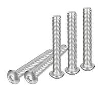 DTGN M8-1.25x55mm Button Head Socket Cap Screws - 6Pack - Good for Machine - 304 Stainless Steel 18/8 - Hex Drive Full Thread Fasteners