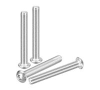DTGN M8-1.25x60mm Button Head Socket Cap Screws - 4Pack - Good for Road Bicycle, Mountain Bike, Auto, Motorcycle - 304 Stainless Steel Whitewashed - Hex Socket Drive Fasteners