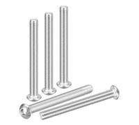 DTGN M8-1.25x80mm Button Head Socket Cap Screws - 5Pack - Good for Road Bicycle, Mountain Bike, Auto, Motorcycle - 304 Stainless Steel Whitewashed - Hex Socket Drive Fasteners