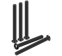 DTGN M8-1.25x80mm Button Head Socket Cap Screws - 6Pack - Good for Road Bicycle, Mountain Bike, Auto, Motorcycle - Carbon Steel Black Oxide - Hex Socket Drive Fasteners