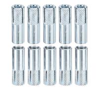 DTGN M8 x 30mm Drop-In Anchors - 10 Pack - Silver Carbon Steel Hex Expansion Bolts