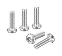 DTGN M8x30mm Pan Head Torx Security Screw - 10Pack - Good for Machinery - 304 Stainless Steel Tamper Proof Torx Security Fasteners - Silver Tone
