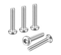 DTGN M8x40mm Pan Head Torx Security Screw - 10Pack - Good for Machinery - 316 Stainless Steel Button Head Torx Bolt Star Drive Security Fasteners - Silver Tone