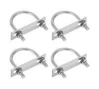 DTGN M8x51x78mm U Bolts Round Kit - 4Set - 304 Stainless Steel U-Bolt Kit with Nuts, Washers, Frame Plate - Good for Pipe, Trailer, Automotive, Leaf Spring Fastener