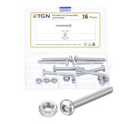 DTGN M8x60mm Pan Head Torx Security Screws - 16Pack - Good for Machinery - 304 Stainless Steel Tamper Proof Torx Security Fasteners & Hex Nuts - Silver Tone