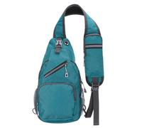 DTGN Oxford Small Sling Bag - 7.48"x15" (LXH) - Good for Women Men Hiking Travel Cycling - Multipurpose Crossbody Backpack Casual Packs with Headphone Jack - Green