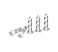 DTGN ST3.5x15mm White Screws 50Pack - Zinc Plated Carbon Steel Pan Head Phillips Sheet Metal Screw Self-tapping Screw Wood Screws