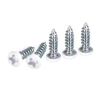 DTGN ST3x10mm White Screws 100Pack - Zinc Plated Carbon Steel Pan Head Phillips Sheet Metal Screw Self-tapping Screw Wood Screws