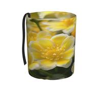 DTHKJNLSF Flowers in the Park Car Trash Can with Hanging Strap, Small Portable Garbage Can for Car SUV Truck, Collapsible Car Trash Bin Cup Holder, Full Print Design