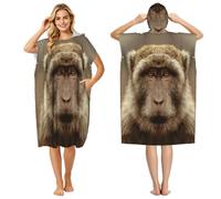 DTHKJNLSF Lonely Monkey Adult Hooded Beach Poncho Towel