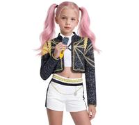 Dtiaagto Kids Dress Girls Pop Singer Costume Outfits Performance Outfit Party Dress Up Birthday Gift for 5-12 Years