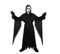 Dtiaagto Kids Ghost Face Costume with Ghost Face Mask Black Hooded Robe Kids Halloween Costumes for Boys Girls Screamer Horror Mask 8-10 Years