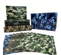 Dtiafu Camo Wrapping Paper for Men Boys Kids - Army Wrapping Paper for Birthday Veterans Day - 4 Style Green Blue Camouflage Gift Wrap - 20 X 28inch Per Sheet(8 Sheet Folded Flat)