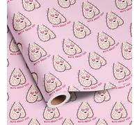 Dtiafu Funny Wraping Paper Roll for Adult Men Women - Nuts About You Pink Rude Adult Gift Wrap Sheets for Birthday Holiday Mothersday Valentines Day Boys Friend Girls Friend - Total 28.5sq.ft