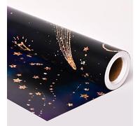 Dtiafu Reversible Galaxy Wrapping Paper for Girls Boys Women Men - Solar System Planet Sparks Meteors Constellations Gift Wrap for Birthday Baby Shower Holiday - 17 Inch x 20 feet(Total 28.5sq.ft)