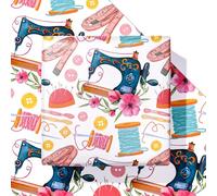 Dtiafu Sewing Wrapping Paper for Mom Women Grandma - Pink Floral Sewing Themed Gift Wrap for Birthday Holilday Party Mother's day- 20 X 28 Inch Per Sheet(6 Sheet)