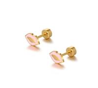 Dtja 18g Titanium Lip Kiss Stud Earrings for Women Girls 14k Gold Plated Surgical Stainless Steel Hypoallergenic Cute Tiny Studs Cartilage Tragus Screw Back Post Conch Piercing Sensitive Ear Jewelry