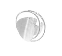 Dtja Brushed Round Statement Ring for Women Silver Plated Fashion Geometric Cicle Concave Wide Wrap Band Finger Rings Comfort Fit Unique Creative Jewelry Size 6-7