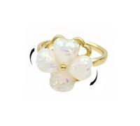 Dtja Clover Leaf Rotating Statement Ring for Women Gold-Toned Adjustable Love Heart Shape Shamrock Flower Open Wrap Anxiety Rings Comfort Fit Lucky St.Patrick's Day Holiday Wedding Jewelry, Adjustable