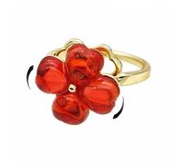 Dtja Clover Leaf Rotating Statement Ring for Women Gold-Toned Adjustable Love Heart Shape Shamrock Flower Open Wrap Anxiety Rings Comfort Fit Lucky St.Patrick's Day Holiday Wedding Jewelry, Adjustable