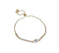 Dtja Crystal Evil Eye Tennis Bracelet for Women Boho Blue Devil Eyes Adjustable Bracelets Slider Adjustable Box Chain Bracelets Birthday Party Holiday Jewelry 9 inch, 9.0 ", Metal, no gemstone