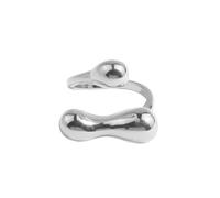 Dtja Irregular Ball Statement Adjustable Open Wrap Ring for Women Girls Silver Gold Plated Stacking Adjustable Band Finger Rings Comfort Fit Fashion Birthday Holiday Y2K Party Jewelry Gift Size 6-12