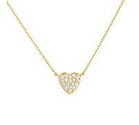 Dtja Ladies Delicate Necklace Tiny Crystal Love Heart Pendant Stainless Steel Delicate Heart Pendant Delicate Heart Pendant Adjustable Necklaces Birthday Party Jewelry, Medium, Metal, No Gemstone