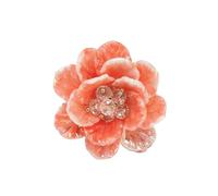 Dtja Large Blossom Flower Statement Ring for Women Silver Plated Colorful Resin Daisy Cherry Floral Adjustable Open Wrap Finger Rings Elegant Wedding Theme Party Jewelry, Adjustable, Metal, No