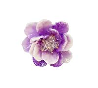 Dtja Large Blossom Flower Statement Ring for Women Silver Plated Colorful Resin Daisy Cherry Floral Adjustable Open Wrap Finger Rings Elegant Wedding Theme Party Jewelry, Adjustable, Metal, No