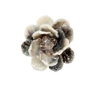 Dtja Large Blossom Flower Statement Ring for Women Silver Plated Colorful Resin Daisy Cherry Floral Adjustable Open Wrap Finger Rings Elegant Wedding Theme Party Jewelry, Adjustable, Metal, No