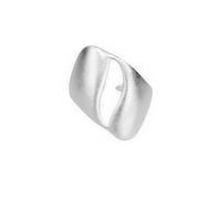 Dtja Matte Wave Chunky Statement Ring for Women Silver Plated Fashion Geometric Hollow Adjustable Expandable Open Wide Wrap Finger Rings Comfort Fit Exaggerated Jewelry