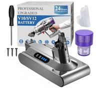 DTK Professional Replacement for Dyson V10 battery SV12 SV27, Compatible with Dyson V10 Cyclone, Animal, Absolute, Fluffy, Allergy, Motorhead Cordless Handheld/Stick Vacuum Cleaners 1 Filter Included