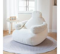 DTLEO Lazy Sofa Snorlax Bean Bag Chair Cover Big White Bean Bag Chair Cover (no Filler) Made of Superfine Faux Rabbit Fur Fabric, Are Great for Reading, Watching Movies, Playing Video Games,White