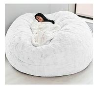 DTLEO Oversized Bean Bag Chair Giant Fur Bean Bag Chair (No Padding) for Adult Living Room Furniture Big Round Soft Fluffy Plush Lazy Sofa Portable Furniture Bean Bag Chair,white,7ft(180 * 90cm)