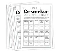 DTLGTG Team Building Games for Work Adults - Find Someone Who Bingo Game, 25 Unique Human Bingo Cards 5x7 Inch, Ice Breaker & Office Games for Parties, Meetings & Events - A02