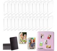 DTLIFEK 25 Pcs DIY Acrylic Fridge Magnet Kit Rectangle Fridge Magnet Craft Set with Adhesive Backing Make Your Own Magnet Kit for Photo Office Classroom Cabinets Kitchen 2 × 3.15 Inch