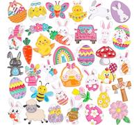 DTOFOOT 36 PCS Easter Enamel Brooch for Hats Chicken Bunny Carrot Egg Basket Candy Label Badges DIY Brooch Pins for Clothes Bags Backpack Jewelry Hat Jacket Decoration