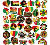 DTOFOOT 36Pcs Black History Month Pins Bulk, Acrylic Black History Buttons Brooch Lapel Pins Power Round Badges Party Favor for Lives Matter Activity Supplies