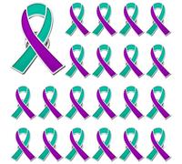 DTOFOOT 36PCS Suicide Prevention Awareness Enamel Pins Teal Purple Ribbon Lapel Brooch Pins Hope Love Ribbon Badge Pins Sexual Assault Awareness Suicide Prevention Awareness Items
