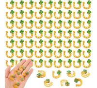 DTOFOOT 60PCS Lucky Resin Horseshoe Charms - Flatback Craft Embellishments for St Patrick's Day DIY Projects