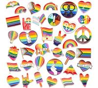 DTOFOOT 72 Pcs Pride Enamel Pins Bulk Rainbow LGBT Lapel Pins Gay Pride Heart Flag Brooch Pins Badge for Clothes Bags Backpack Hat Jacket Decoration