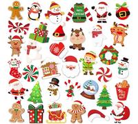DTOFOOT 72PCS Christmas Acrylic Brooch Christmas Bulk Label Pins Cute Santa Claus Wreath Snowman Elk Angel Reindeer Candy Cane Brooch Pins for Clothes Backpack Jewelry Hat Jacket Decoration