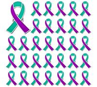 DTOFOOT 72PCS Suicide Prevention Awareness Enamel Pins Teal Purple Ribbon Lapel Brooch Pins Hope Love Ribbon Badge Pins Sexual Assault Awareness Suicide Prevention Awareness Items