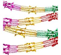 DTOFOOT 8 Pcs Christmas Ceiling Decorations Foil Hanging Decorations | Christmas Garland Festive Swirl Streamers, for Indoor Outdoor Xmas Party 80s 90s Retro Style, for Christmas New Year