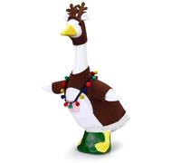 DTOFOOT Christmas Reindeer Goose Outfit, 23 Inches Porch Goose Clothes Goose Costume for Lawn, Yard, or Concrete Goose Decor