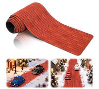 DTOFOOT Christmas Village Road 4.7 x 47.2 Inch Christmas Village Brick Road Brick Road Mat for DIY Miniature Landscape Xmas Village Accessories Fireplace Decor