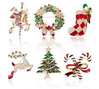 DTOFOOT LGBTQ Pride Lapel Pins Set, 6 Pieces Rainbow Enamel Brooch with Rhinestone Crystal Progress Pride Pin Badge Flags Button LGBT Gay Lesbian Trans Accessories, 10.6×10.6×1.8cm, Metal