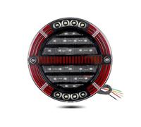 Dtpnoa Car Tail Light Round LED Tail Light With Sequential Turn Signal Lamp Stop Brake Light DRL For Truck Trailer Van Lorry RV Bus 4x4 Pickup 12V 24V