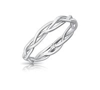 DTPsilver® 925 Sterling Silver Ring - Twisted Everlasting Love Weave