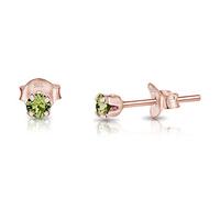 DTPSilver - 925 Sterling Silver Rose Gold plated * TINY * Round Stud Earrings made with Glittering Crystals from Swarovski® Elements - Diameter: 3 mm - Many Colours to choose from